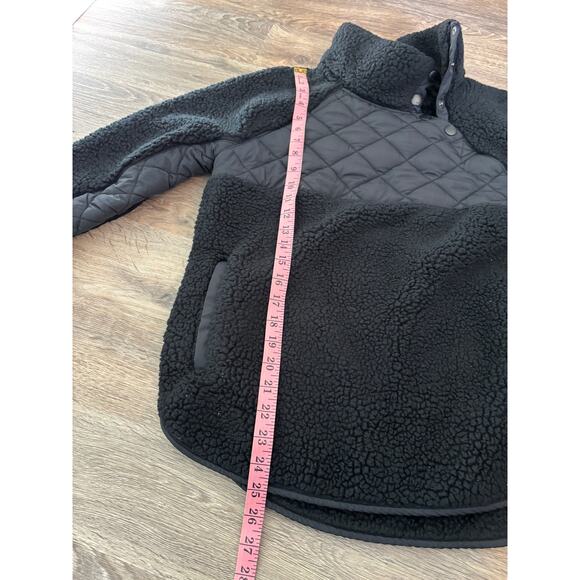 Abercrombie & Fitch Women's Black Asymmetrical Snap Button Fleece Size xs - Picture 5 of 6